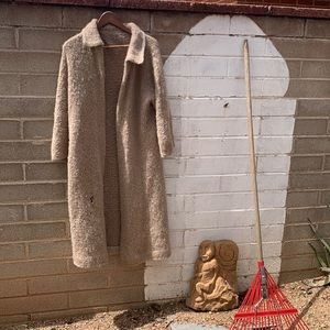 Beige wool long cardigan- Vintage